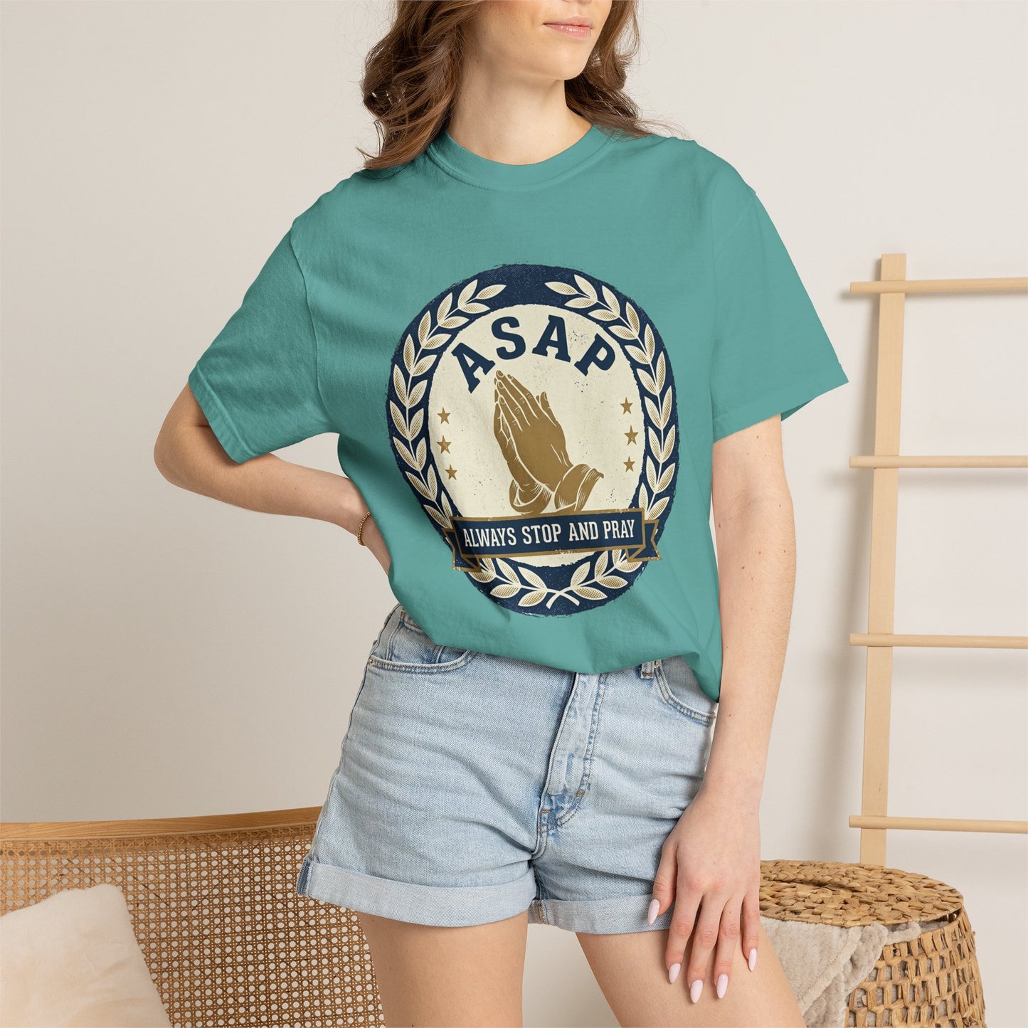 ASAP Praying Hands T-Shirt — "Always Stop and Pray" Christian Faith Tee