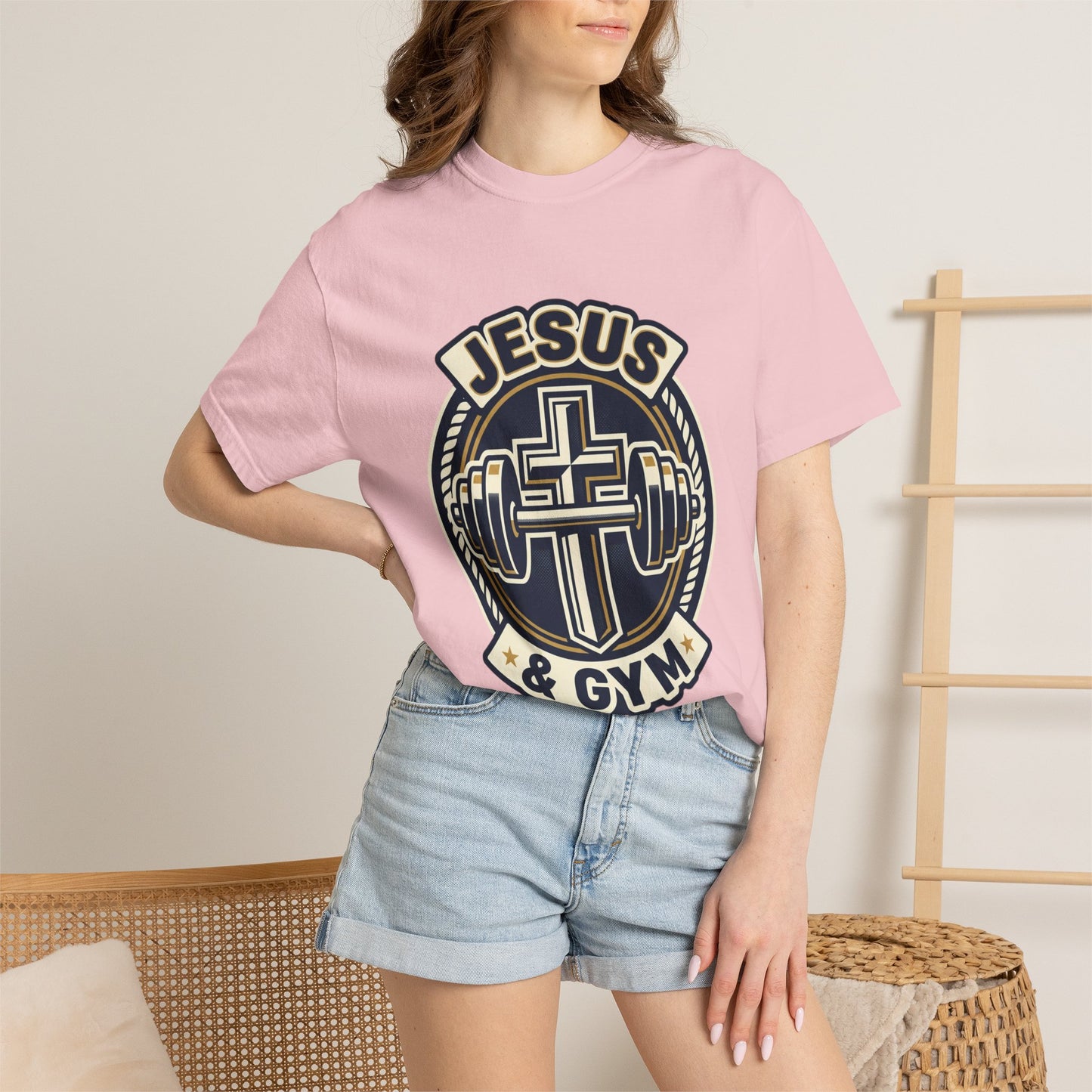 Jesus & Gym T-Shirt — Christian Fitness Cross Tee