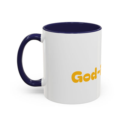 Accent Coffee Mug — 'Good-Fidence' Retro Yellow Typography Coffee Mug