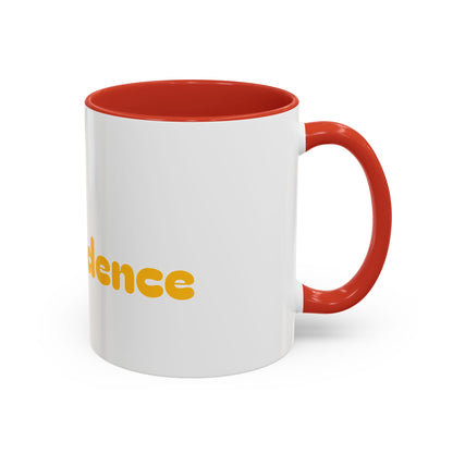Accent Coffee Mug — 'Good-Fidence' Retro Yellow Typography Coffee Mug