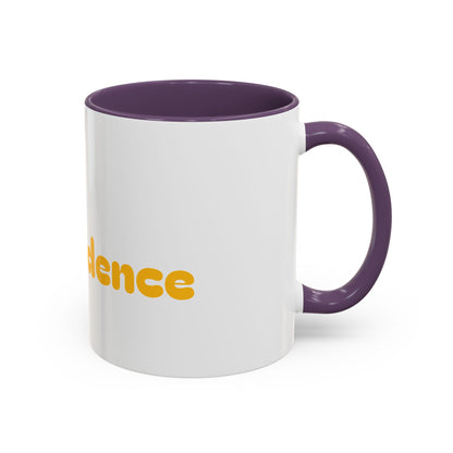 Accent Coffee Mug — 'Good-Fidence' Retro Yellow Typography Coffee Mug