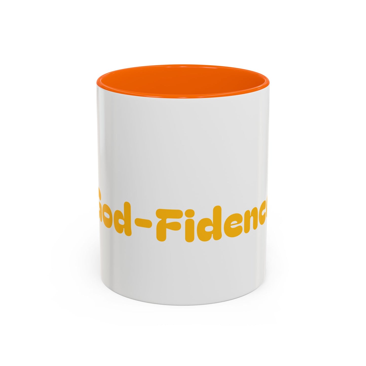 Accent Coffee Mug — 'Good-Fidence' Retro Yellow Typography Coffee Mug