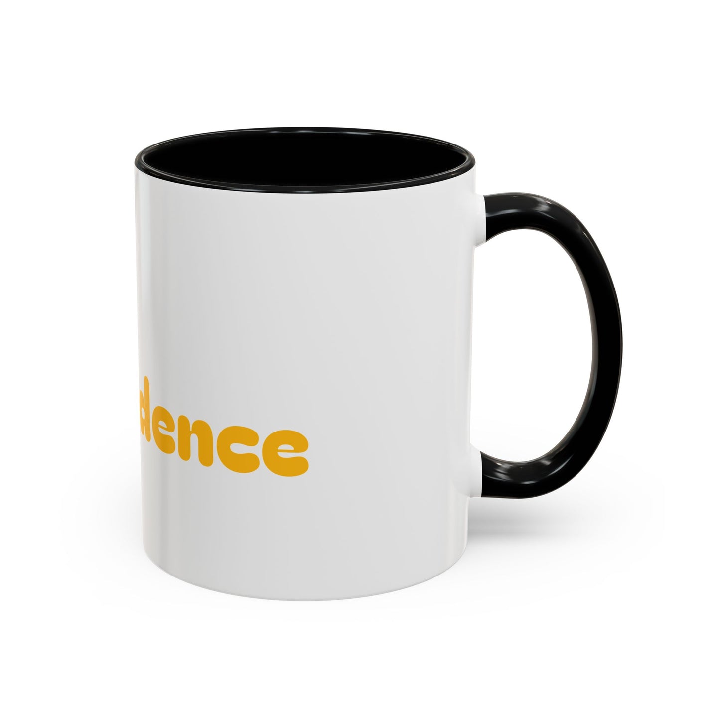 Accent Coffee Mug — 'Good-Fidence' Retro Yellow Typography Coffee Mug
