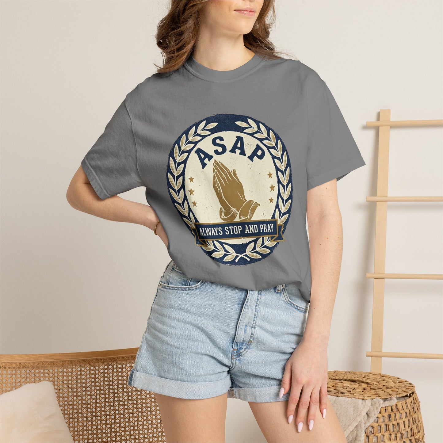 ASAP Praying Hands T-Shirt — "Always Stop and Pray" Christian Faith Tee