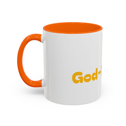 Accent Coffee Mug — 'Good-Fidence' Retro Yellow Typography Coffee Mug