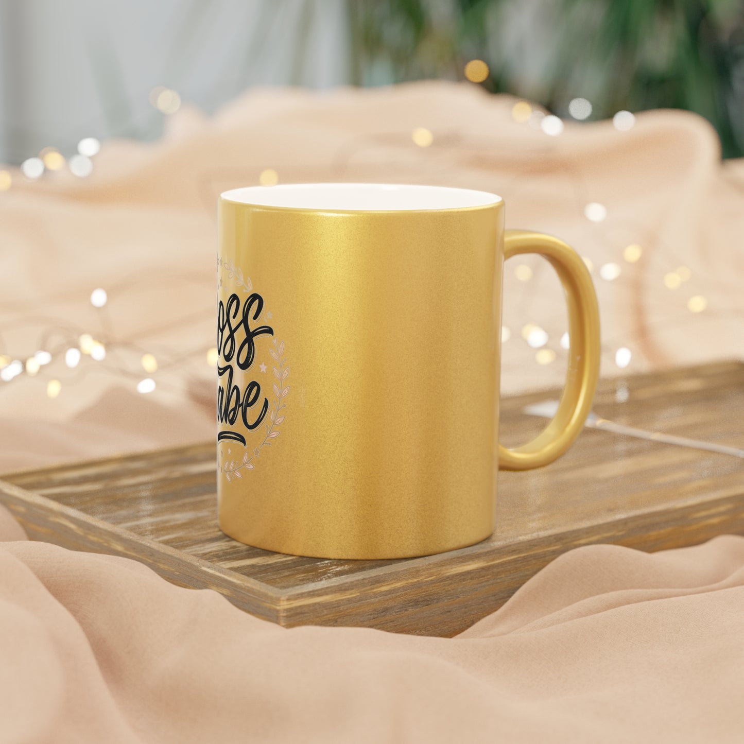 Boss Babe Metallic Mug — Gold Silver Coffee Cup for Female Entrepreneurs