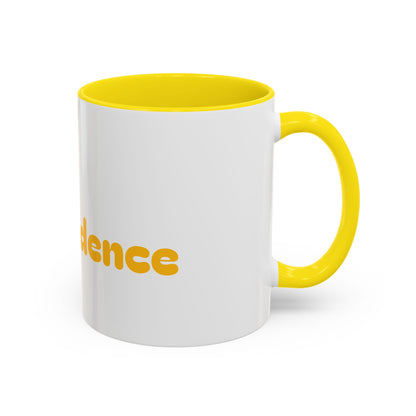 Accent Coffee Mug — 'Good-Fidence' Retro Yellow Typography Coffee Mug