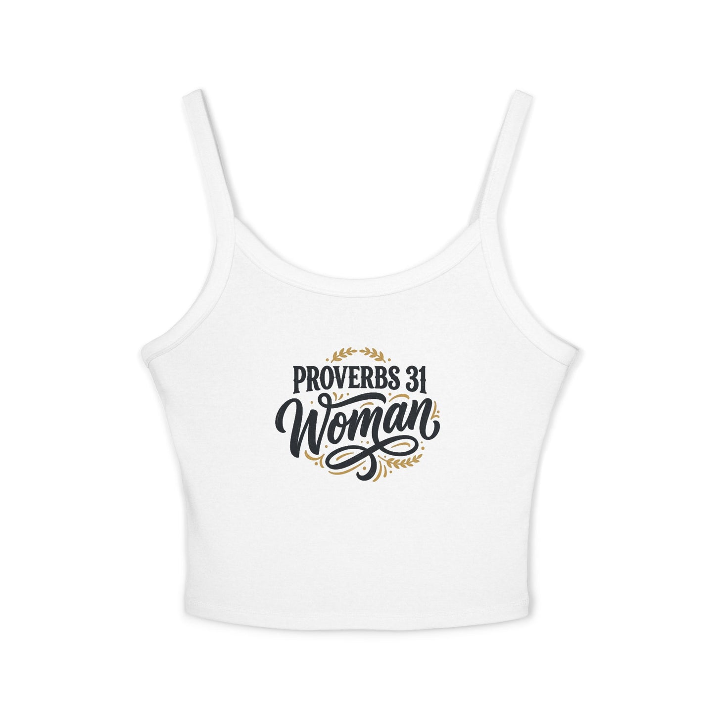 Proverbs 31 Woman Spaghetti Tank Top — Faith-Based Christian Crop Tank