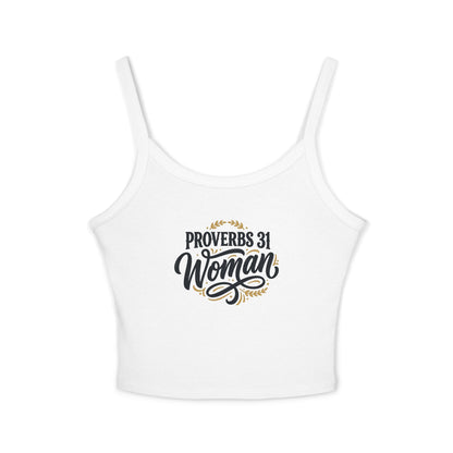 Proverbs 31 Woman Spaghetti Tank Top — Faith-Based Christian Crop Tank
