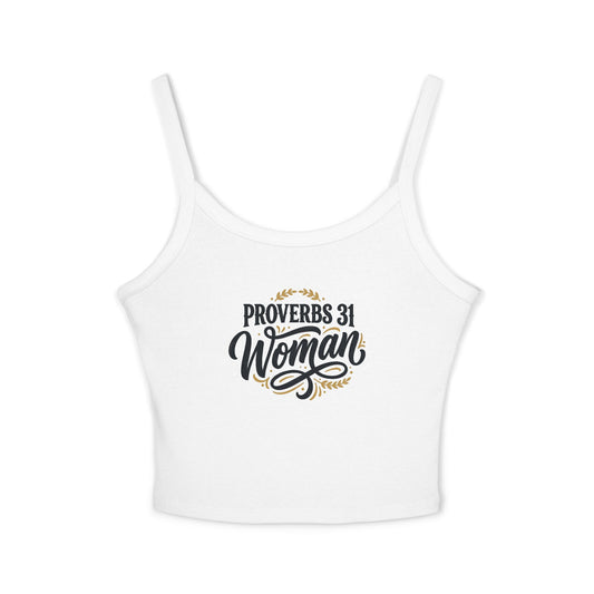 Proverbs 31 Woman Spaghetti Tank Top — Faith-Based Christian Crop Tank
