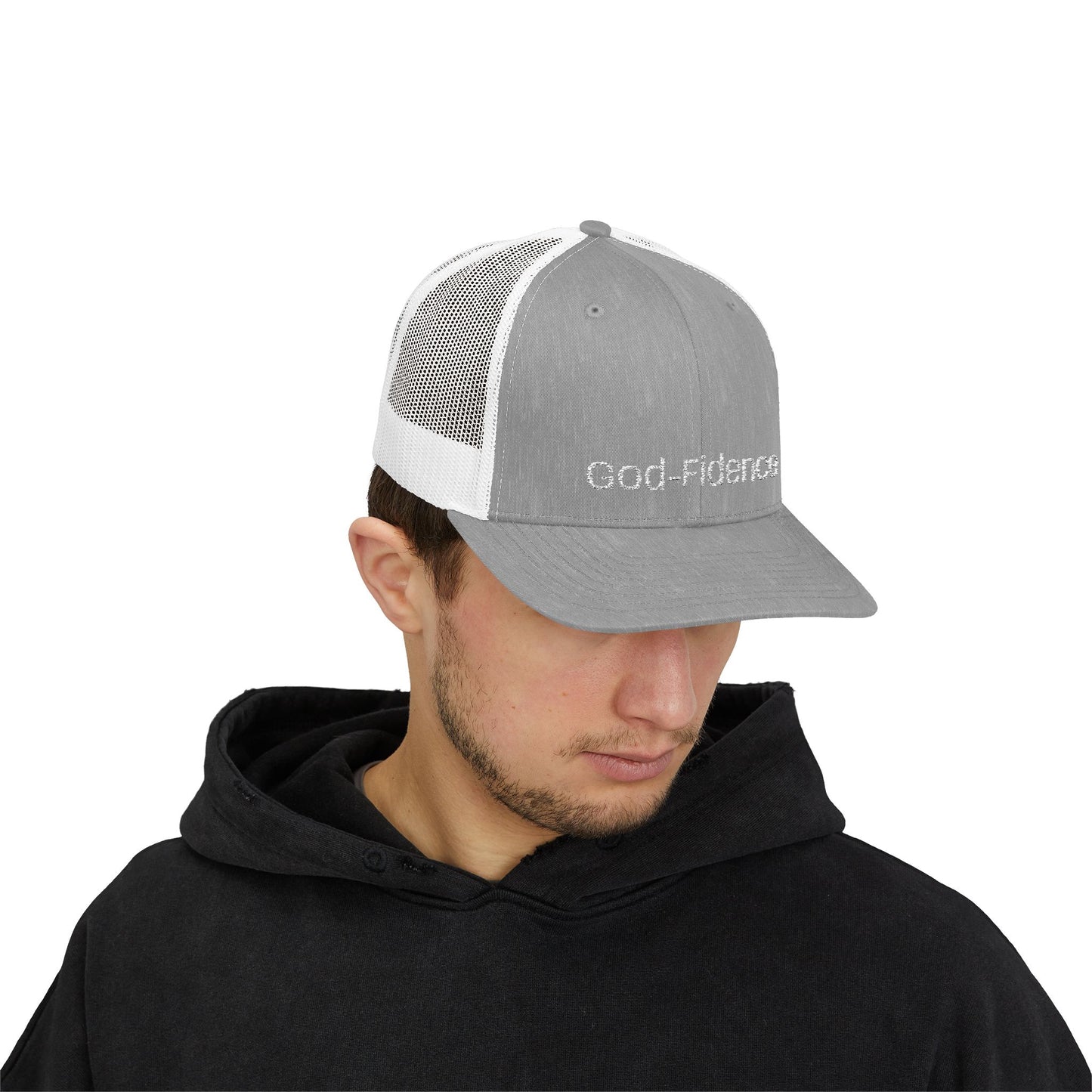 Trucker Cap — 'God-Confidence' Embroidered Mesh Snapback