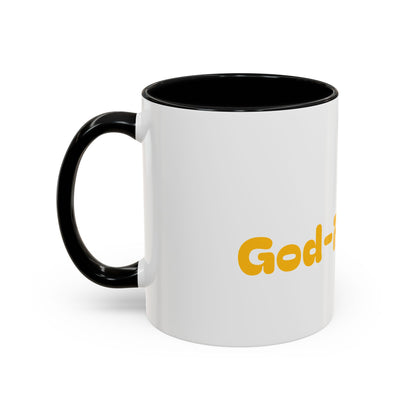 Accent Coffee Mug — 'Good-Fidence' Retro Yellow Typography Coffee Mug
