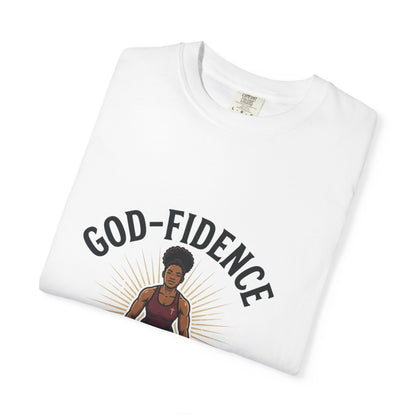 Fitness T-Shirt — "God-fidence Fitness" Inspirational Weightlifting Tee