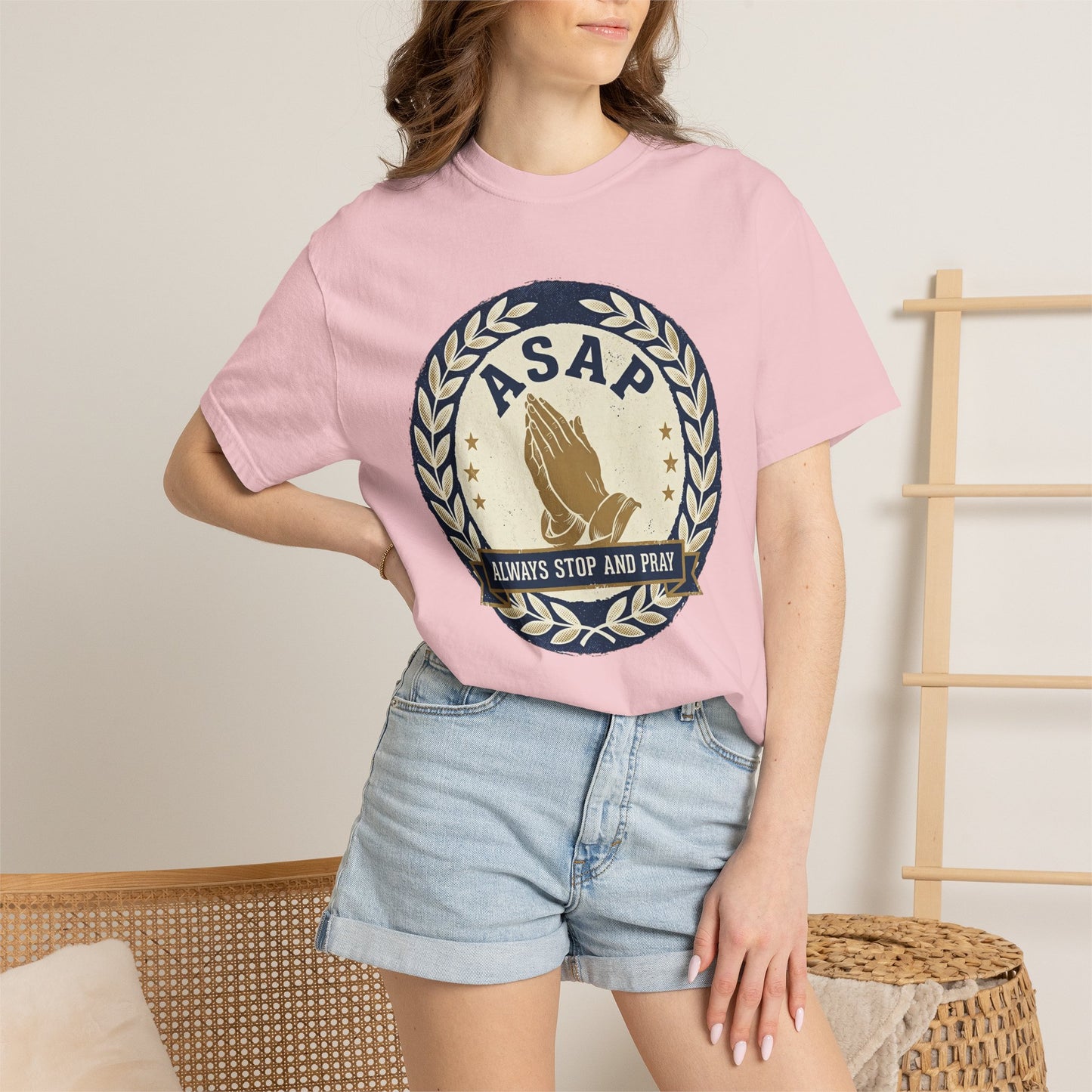 ASAP Praying Hands T-Shirt — "Always Stop and Pray" Christian Faith Tee