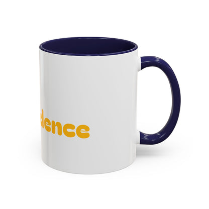Accent Coffee Mug — 'Good-Fidence' Retro Yellow Typography Coffee Mug