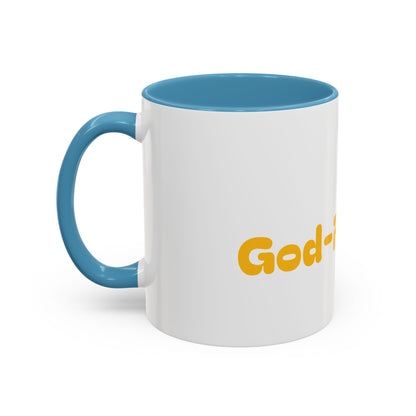 Accent Coffee Mug — 'Good-Fidence' Retro Yellow Typography Coffee Mug