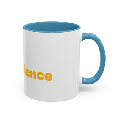 Accent Coffee Mug — 'Good-Fidence' Retro Yellow Typography Coffee Mug