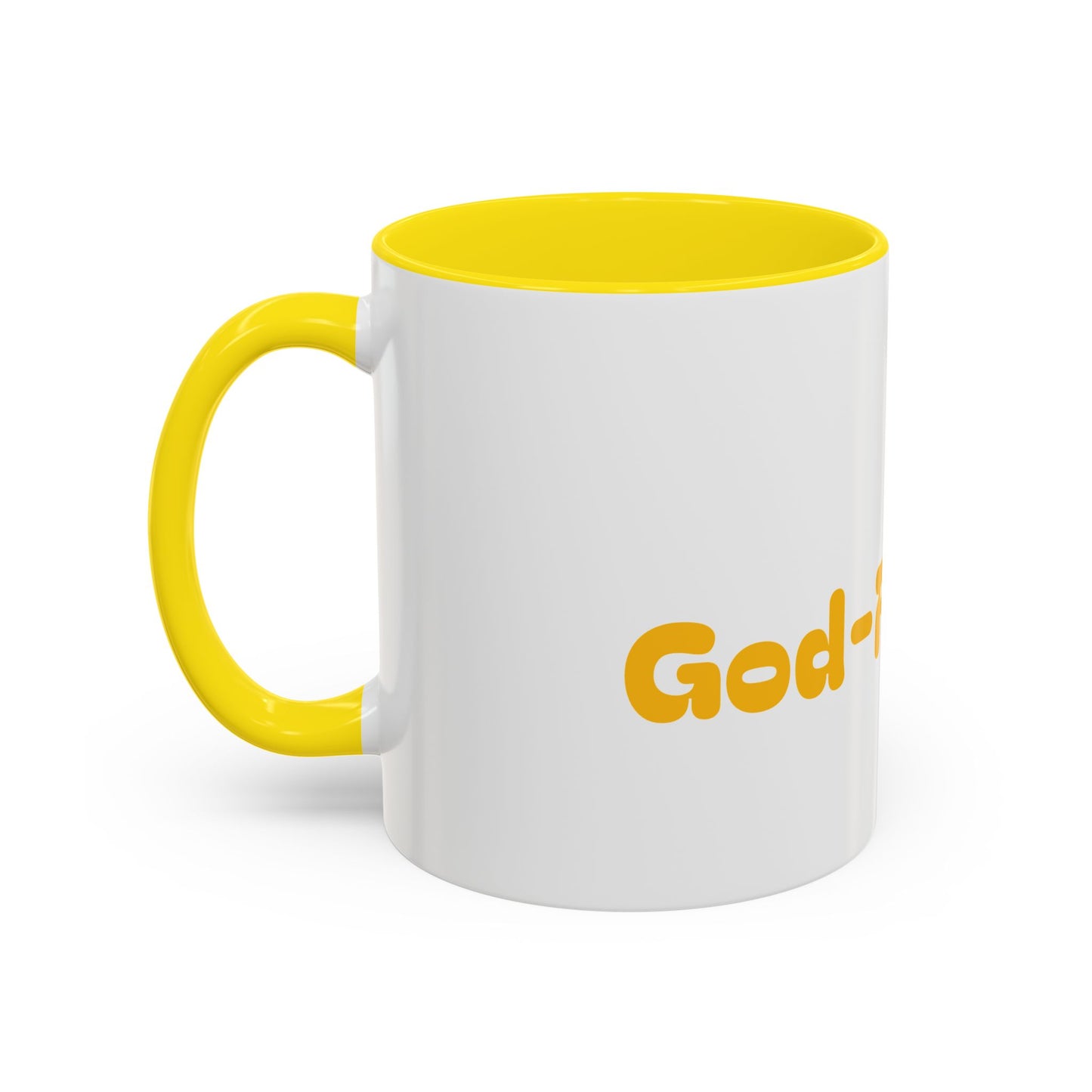 Accent Coffee Mug — 'Good-Fidence' Retro Yellow Typography Coffee Mug