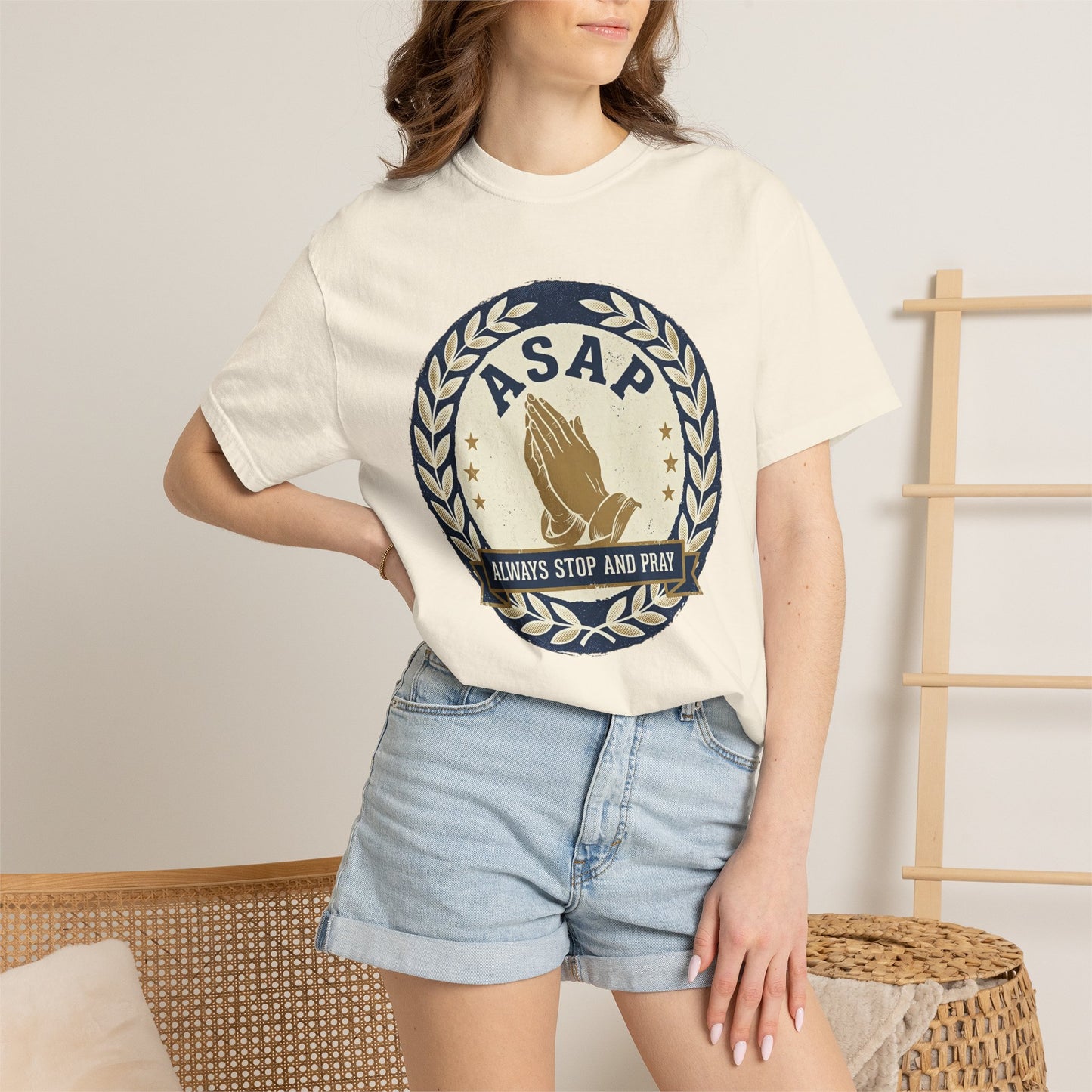 ASAP Praying Hands T-Shirt — "Always Stop and Pray" Christian Faith Tee