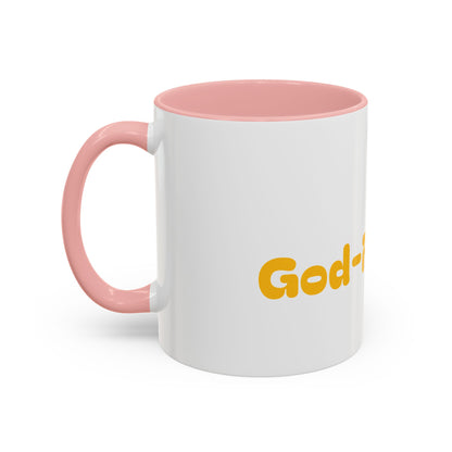 Accent Coffee Mug — 'Good-Fidence' Retro Yellow Typography Coffee Mug