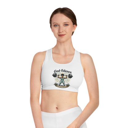 God-fidence Fitness Sports Bra — Inspirational Christian Workout Gear