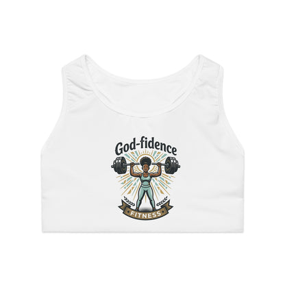 God-fidence Fitness Sports Bra — Inspirational Christian Workout Gear