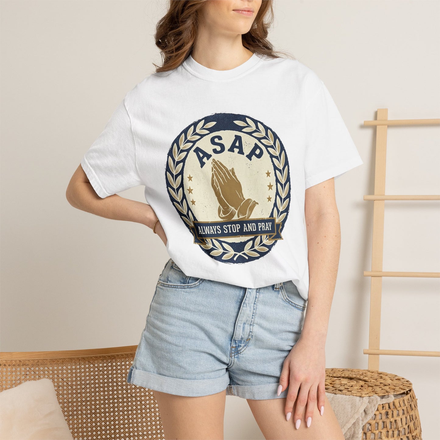 ASAP Praying Hands T-Shirt — "Always Stop and Pray" Christian Faith Tee