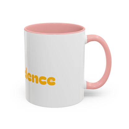 Accent Coffee Mug — 'Good-Fidence' Retro Yellow Typography Coffee Mug