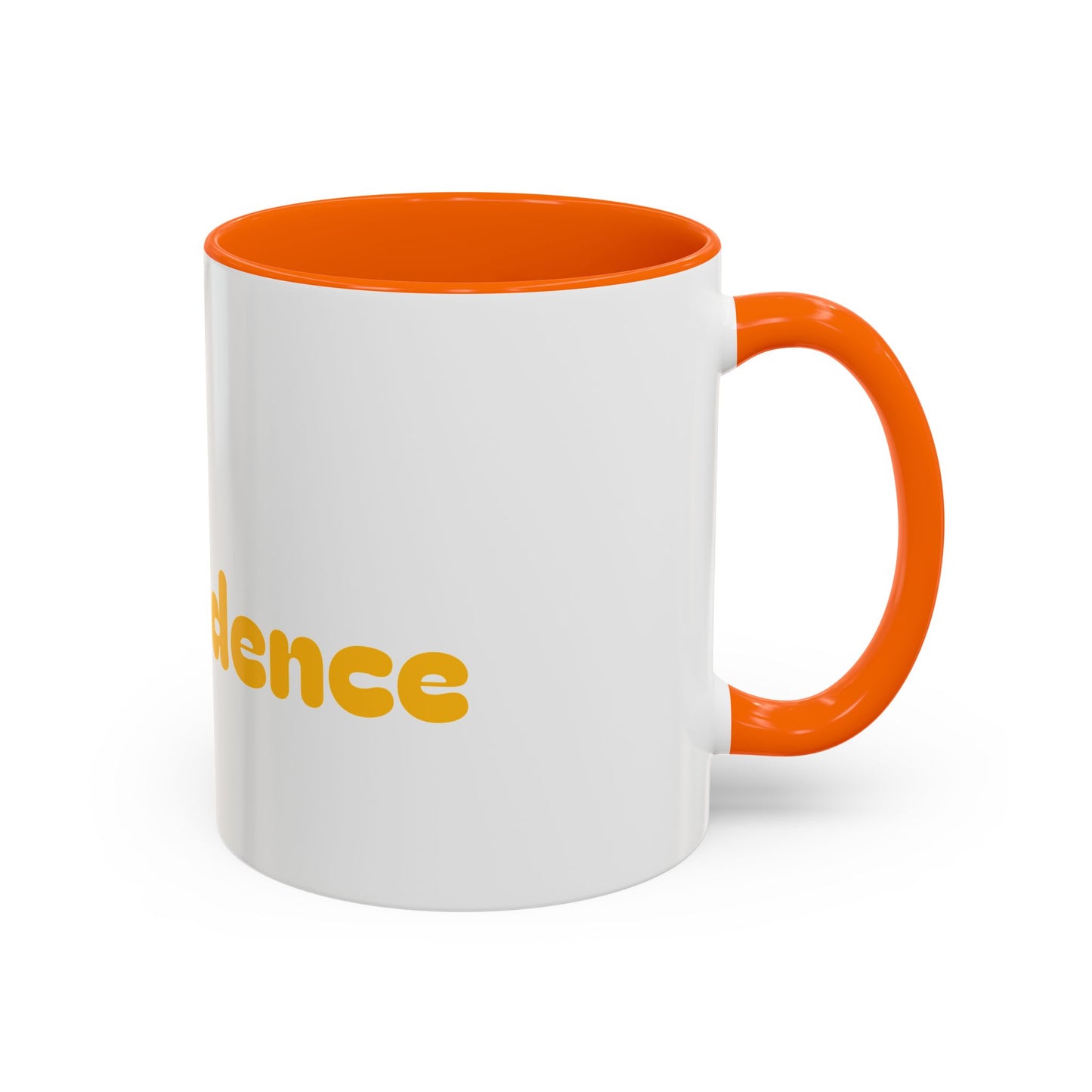 Accent Coffee Mug — 'Good-Fidence' Retro Yellow Typography Coffee Mug