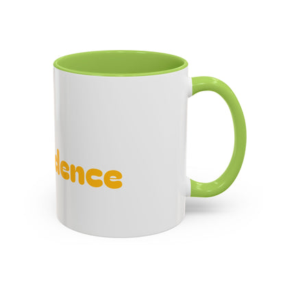 Accent Coffee Mug — 'Good-Fidence' Retro Yellow Typography Coffee Mug