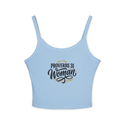 Proverbs 31 Woman Spaghetti Tank Top — Faith-Based Christian Crop Tank